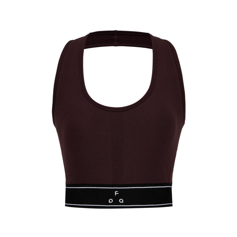 FPA Seamless Knit Sports Vest for Women - Summer Fitness Yoga Color-Block Halter Top