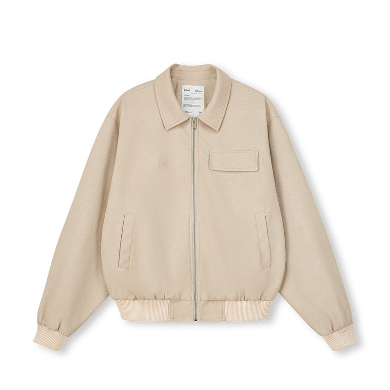 FPA Textured Sports Jacket - American Retro Streetwear Unisex Loose Short Fall Motorcycle Jacket