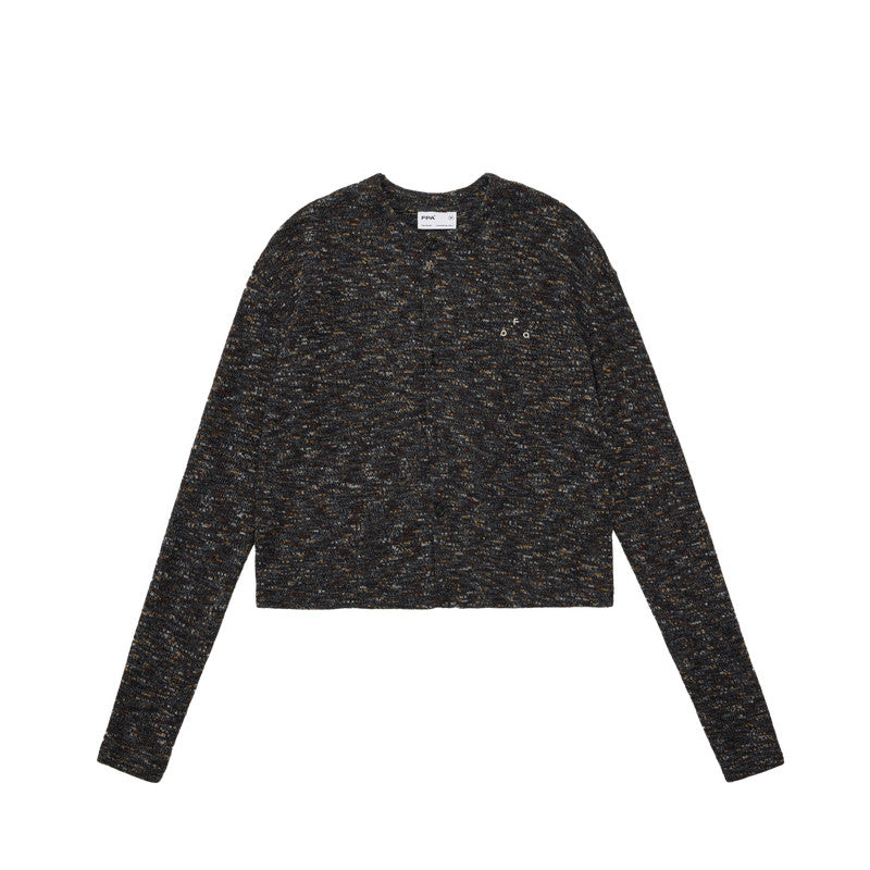 FPA Iridescent Marl Short Cardigan Sweater – Autumn/Winter Long-Sleeve Knit Jacket for Women