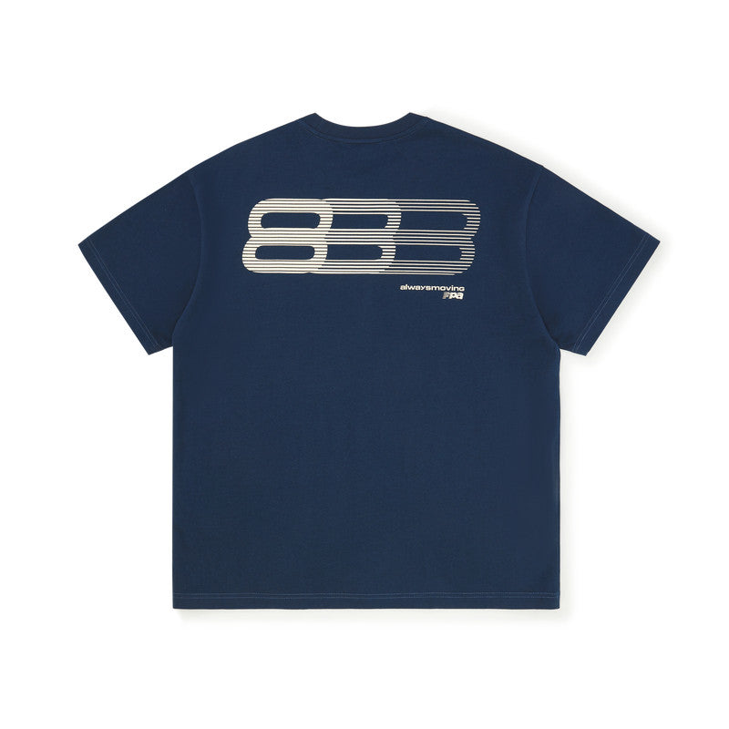 FPA Gradient Track Graphic Short Sleeve T-Shirt - Chinese Streetwear Trendy American Style Couple Summer Loose Crew Neck Tee for Men