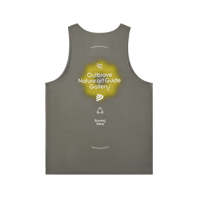 FPA Quick-Dry Mesh Taped Reflective Running Print Sleeveless Tank Top, Premium Design Summer Vest