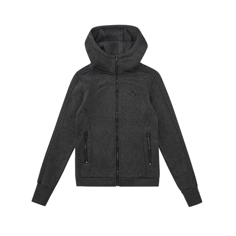 FPA Slim Fit Outdoor Thermal Fleece Zip-Up Jacket – Chinese Street Style Casual Hooded Short Coat for Women