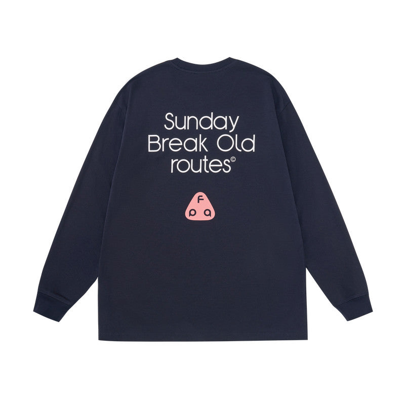 FPA Sorona Antibacterial Long-Sleeve Sports Outdoor Tee - Chinese Streetwear Trend, Autumn American Style Loose Crew Neck Couple T-Shirt