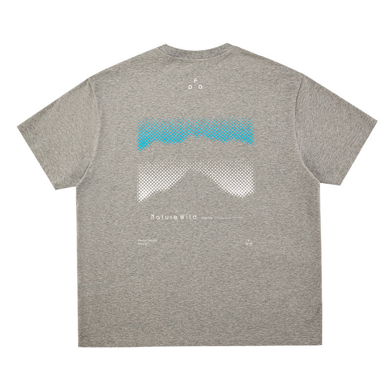 FPA COOLMAX Mountain Wave Gradient Short Sleeve T-Shirt - Summer Cool & Quick-Dry Breathable Crew Neck Unisex Tee