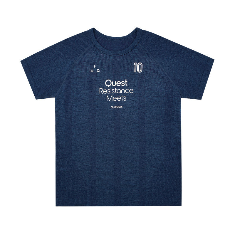 FPA Football Capsule Series One-Piece Knit Soccer Graphic Short Sleeve Crew Neck Quick-Dry T-Shirt