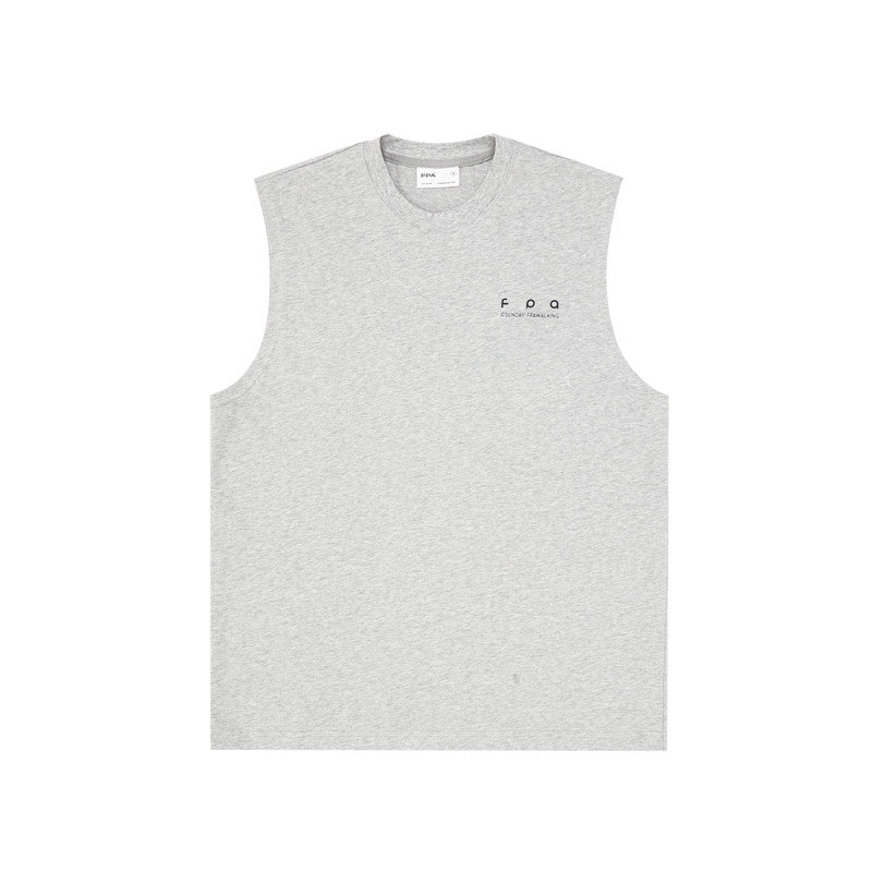 FPA Gradient Logo Sleeveless Tank Top - Chinese Streetwear Summer Round Neck Athletic Vest for Men