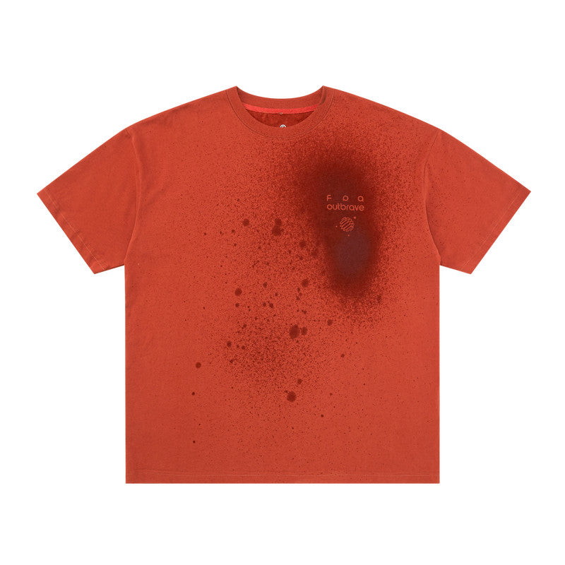 FPA Quick-Dry 7A Antibacterial Printed Short Sleeve T-Shirt Summer Niche Design Water-Activated Pattern Round Neck Couple Tee