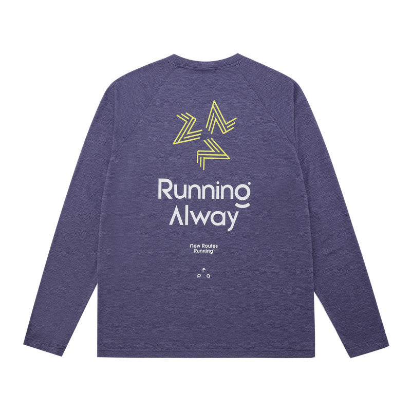 FPA7A Antibacterial Moisture-Wicking Long Sleeve Spring Outdoor Sports Running Fitness Casual Crew Neck Couple T-Shirt for Men