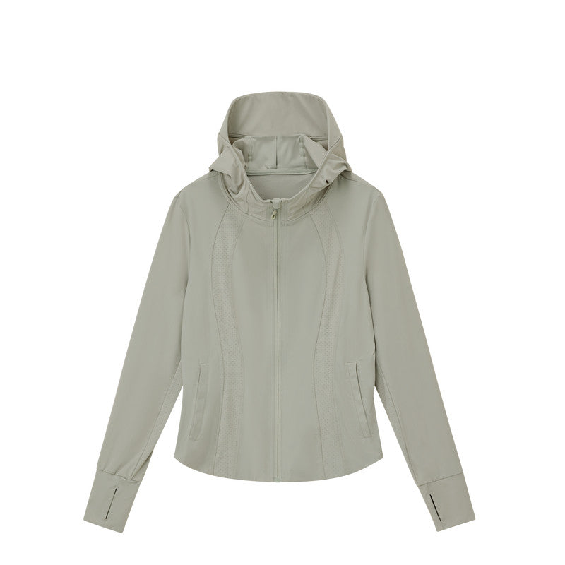 FPA Women's Breathable Mesh Paneled Athletic Jacket – Lightweight Hooded Outdoor Fitness Casual Long Sleeve