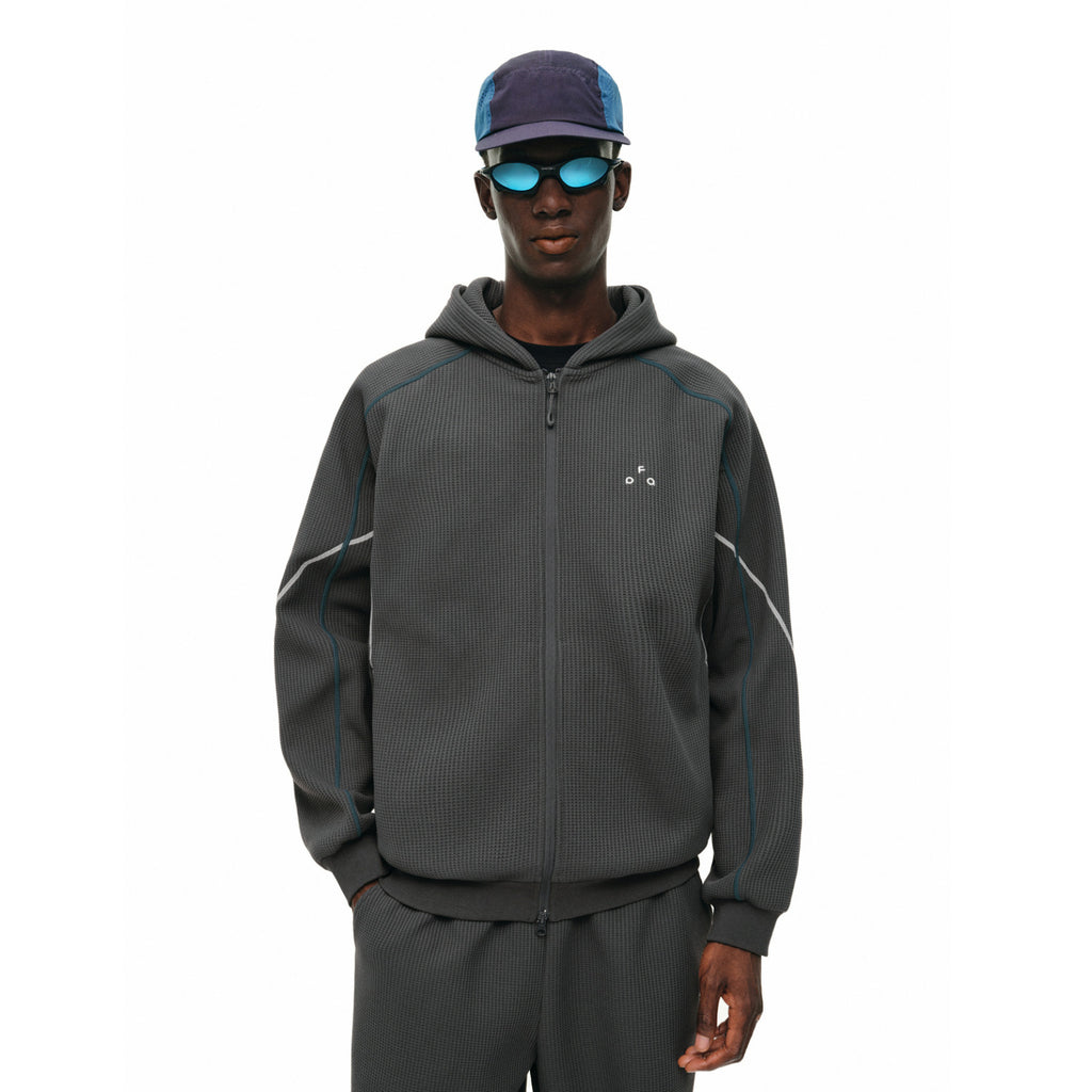 FPA Waffle Fleece Color-Block Hooded Sweatshirt Set - Casual Zip-Up Hoodie for Men