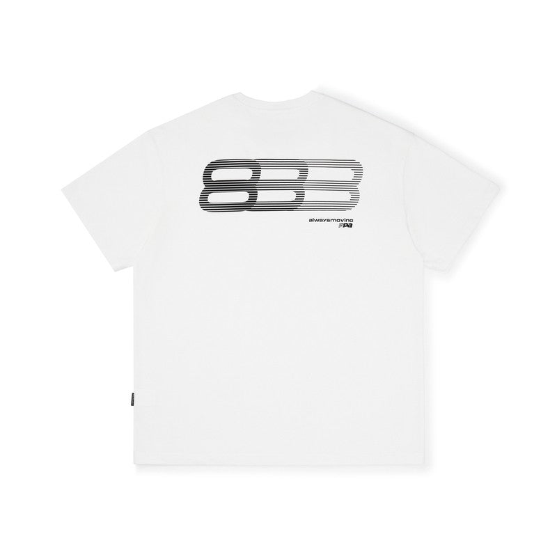 FPA Haze Blue Gradient Track Short Sleeve T-Shirt, Chinese Streetwear Trend, American Style, Couple Summer Loose Round Neck Tee for Men