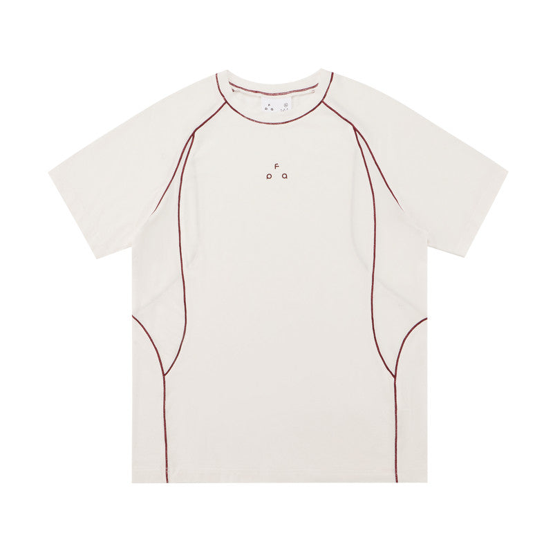 FPA Sports Contrast Color Shrimp Short Sleeve T-Shirt, Crew Neck, Moisture-Wicking, Quick-Dry, Premium Fitness Outdoor Breathable Summer Tee for Men