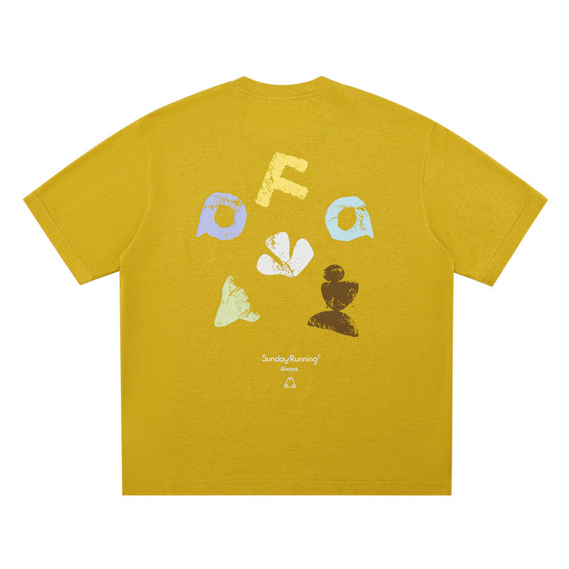 FPA Quick-Dry Breathable Outdoor Sports Contrast Color Short Sleeve Summer Round Neck Printed Casual Couple Mid-Sleeve T-Shirt