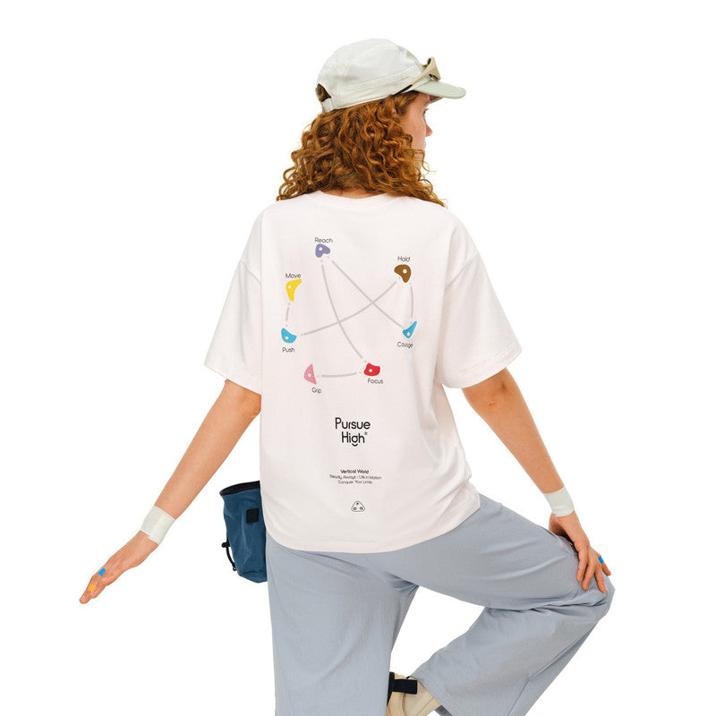 FPA Sports Outdoor COOLMAX Short Sleeve Summer Contrast Color Print Crew Neck Quick-Dry Cooling T-Shirt for Couples