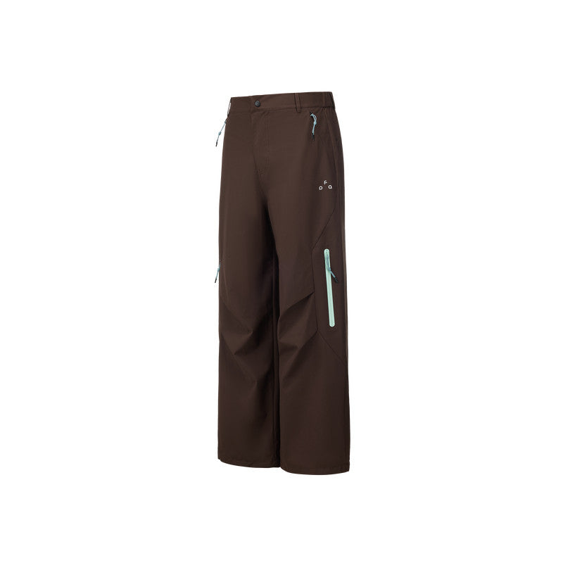 FPA Waterproof Abrasion-Resistant Contrast Zipper Trousers - Chinese Trend Outdoor Sports Mountaineering Windproof Straight-Leg Couple Casual Pants