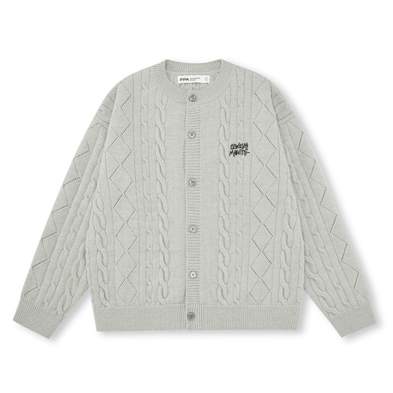 FPA Cable Knit Fall Cardigan Sweater 2026 Autumn/Winter New Arrival Round Neck Trendy Zodiac Year Red Couple Style Outerwear