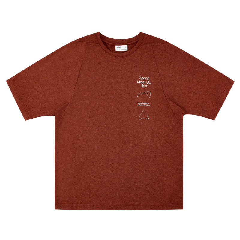 FPA Stretch Quick-Dry Yarn-Dyed Logo Print Athletic Short Sleeve T-Shirt 2026 New Summer Couple Round Neck Casual Tee
