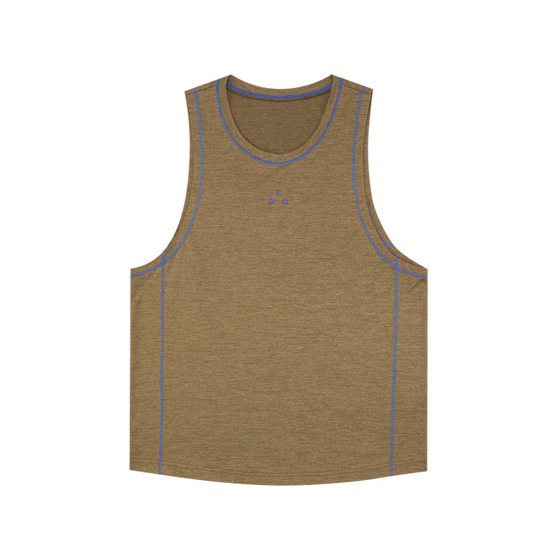 FPA High-Stretch Heather Contrast Yarn Sleeveless Vest - Summer Loose Round Neck Basketball Fitness Tank Top