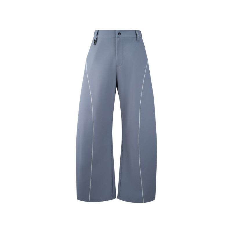 FPA Outdoor Curved-Leg Pants with Contrast Color Wide-Leg Trousers