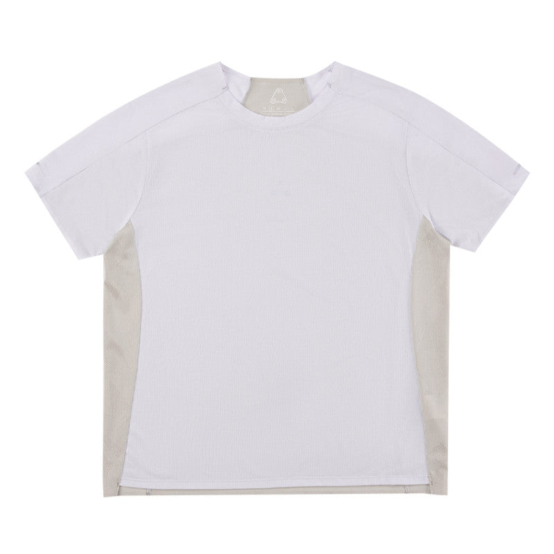 FPA Men's and Women's Summer Breathable Mesh Short-Sleeve T-Shirt with Contrast Trim, Round Neck, Basic Logo, Athletic Fit