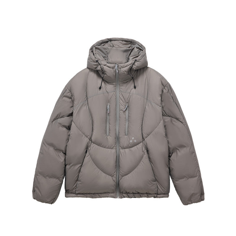 FPA Double-Zip Curved Seam Hooded Matte Down Jacket – Winter Sports Premium Warmth