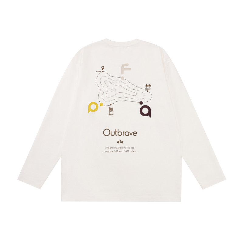 FPA Warm Fleece Long-Sleeve Casual Sports Top - Chinese Streetwear Trendy Loose Autumn Crew Neck Heavyweight Couple T-Shirt for Men