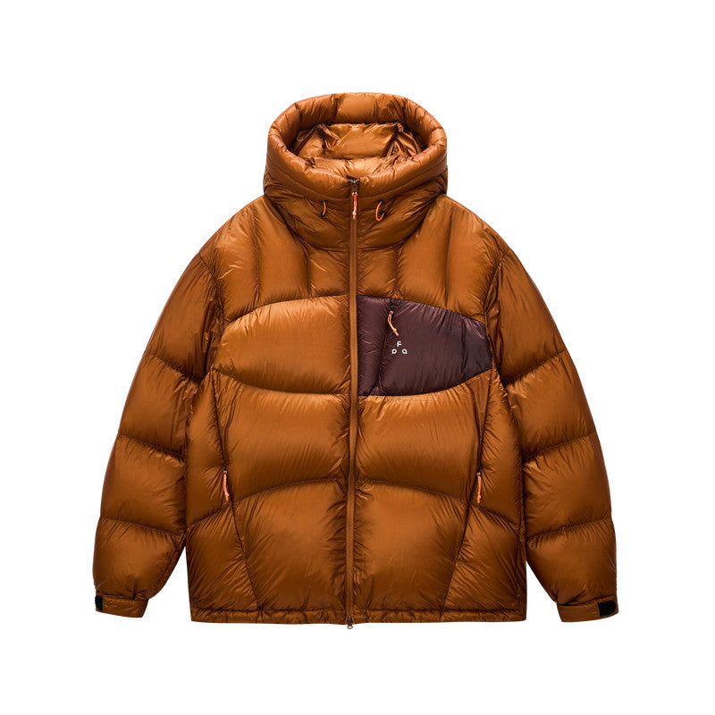 FPA 800FP 95% White Duck Down Contrast Pocket Hooded Down Jacket Winter Sports Couple Style Down Coat