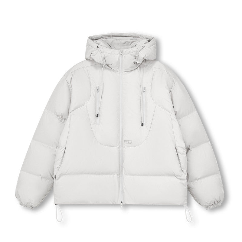 FPA Double-Zip Hooded Down Jacket – Chinese Streetwear Trend Winter Short Couple Warm Coat