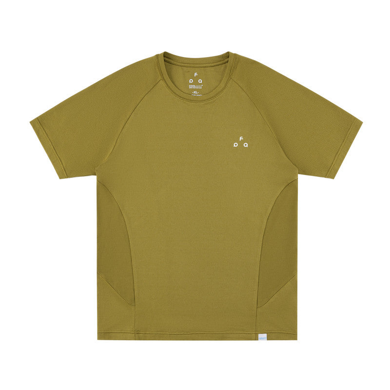 FPA Textured Panel COOLMAX Short Sleeve T-Shirt for Men and Women - Outdoor Summer Breathable Quick-Dry Basic Fitness Tee