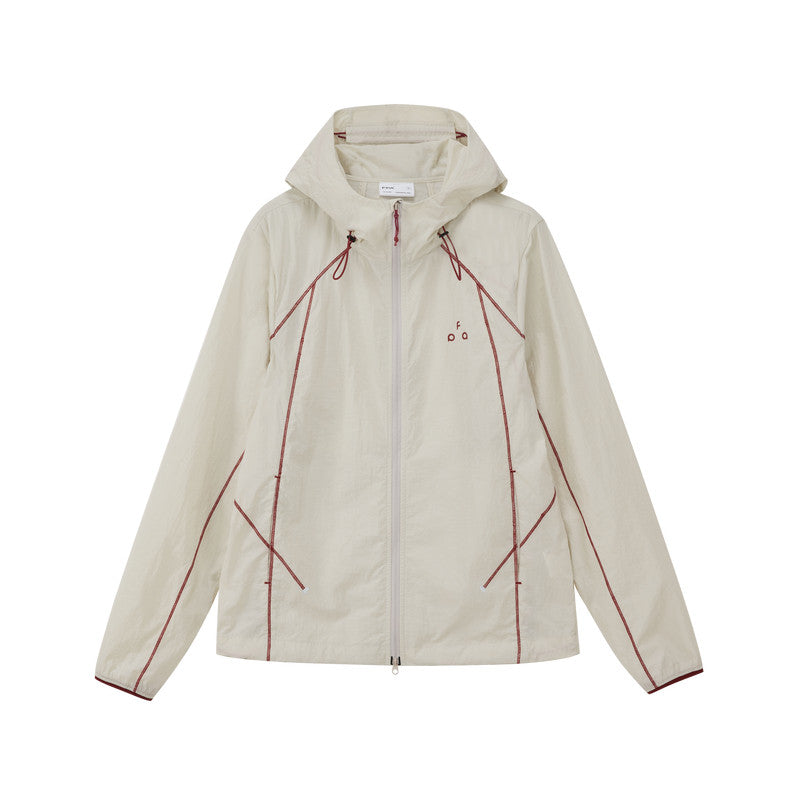FPA Plaid Contrast Stitch Sun Protection Sports Jacket - Summer Outdoor Lightweight Hooded UV-Protective Unisex Jacket
