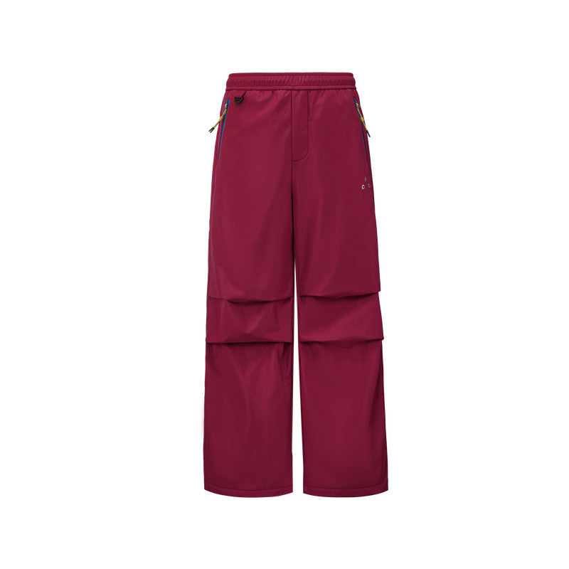 FPA Outdoor Color-Block Waterproof Zipper Thickened All-Season Paratrooper Pants, Spring/Autumn Athletic Straight-Leg Casual Pants for Men