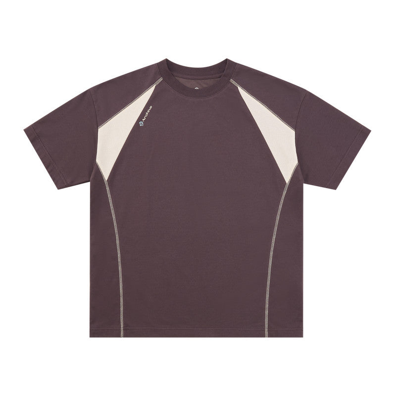 FPA Quick-Dry 7A Antibacterial Breathable Short Sleeve Summer Outdoor Cool-Touch Paneled Contrast Couple Loose T-Shirt