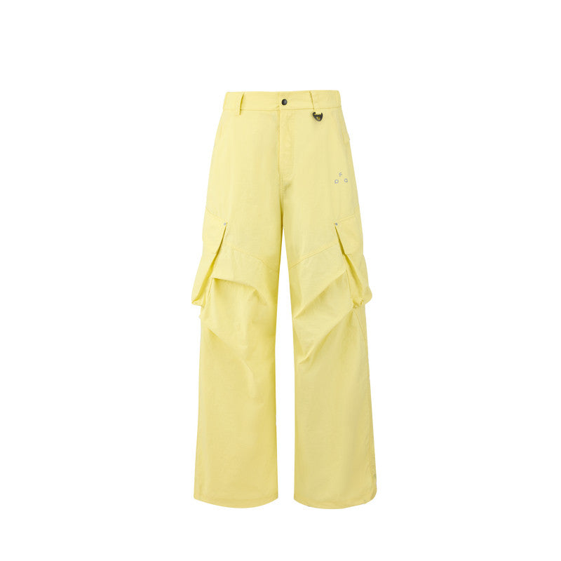 FPA Outdoor Water-Repellent Cargo Pants with Hidden Pockets and 3D Slanted Pockets, Loose Straight-Leg Casual Pants, Chinese Streetwear Style