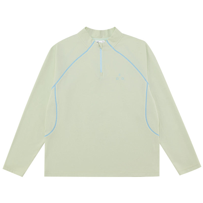 FPA5A Antimicrobial Quick-Dry Half-Zip Long-Sleeve Sports T-Shirt for Men and Women, Spring Outdoor Casual Pullover