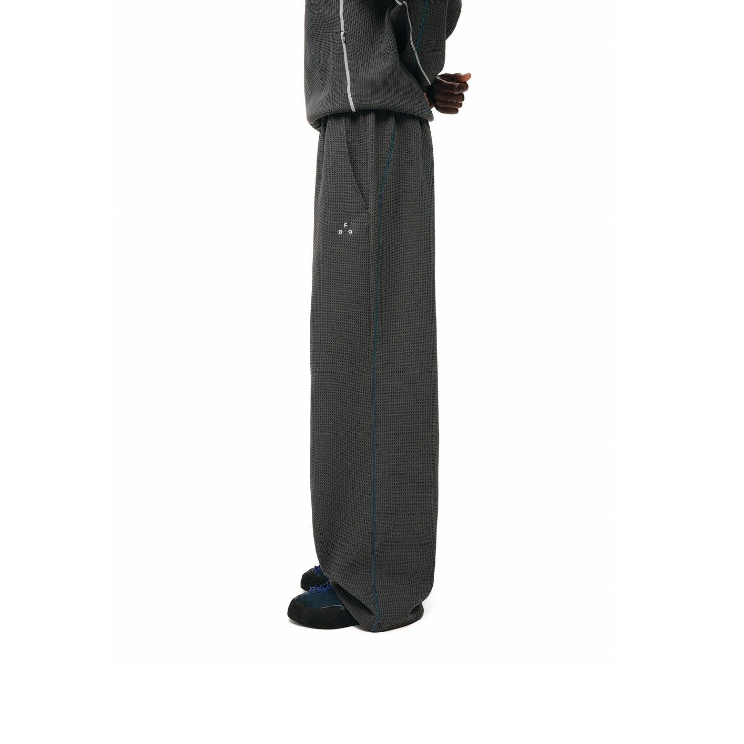 FPA Waffle Fleece Color-Block Lounge Pants Set - Fall Basic Logo Color-Block Wide-Leg Casual Pants for Men