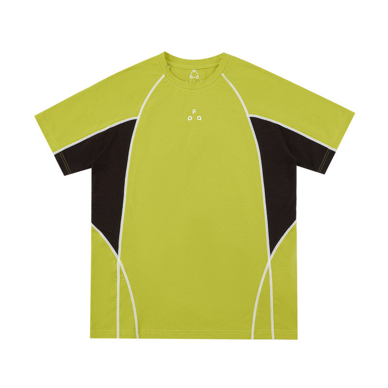 FPA Breathable Quick-Dry Lightweight Color-Block Contrast Stitch Fitness Running Short Sleeve Summer Casual Crew Neck T-Shirt for Men