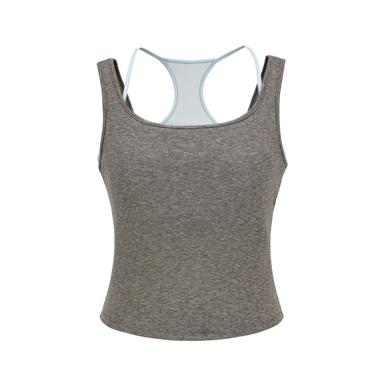 FPA Two-Layer Wool Vest Slim Fit Yoga Running Outdoor Sports Top for Women