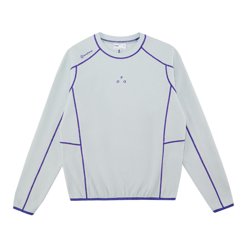 FPA Quick-Dry Sun-Protection Contrast Stitch Long-Sleeve T-Shirt, Spring Premium Design, Crew Neck, Casual Outdoor Sports Tee for Men and Women