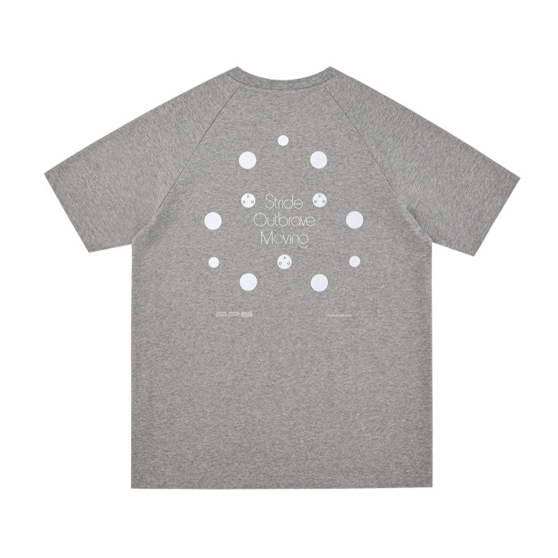 FPA Slogan Polka Dot Print Short Sleeve Summer Outdoor Sports COOLMAX Fitted Cool Touch Quick Dry T-Shirt for Men
