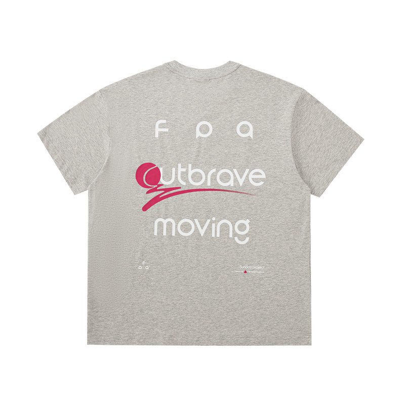 FPA Cool-Touch Ice-Skin Athletic Outdoor Half-Sleeve T-Shirt, Chinese Streetwear Trend, Loose Fit, Crew Neck, Printed, Summer Couple Short Sleeve