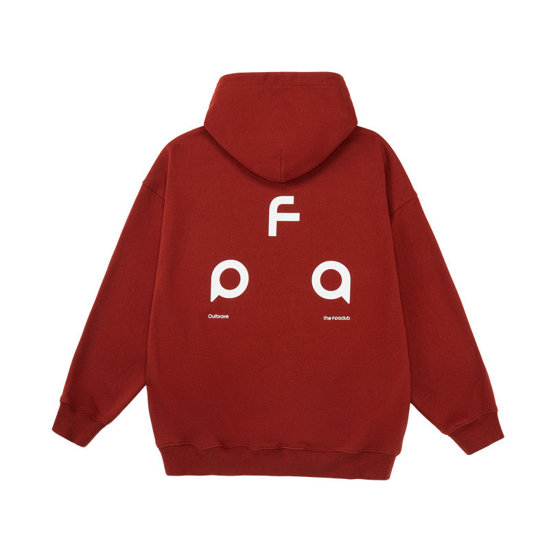 FPA Warm Fleece Hooded Sweatshirt - Chinese Streetwear Trend, Heavyweight, Spring/Fall, Unisex Couple Hoodie