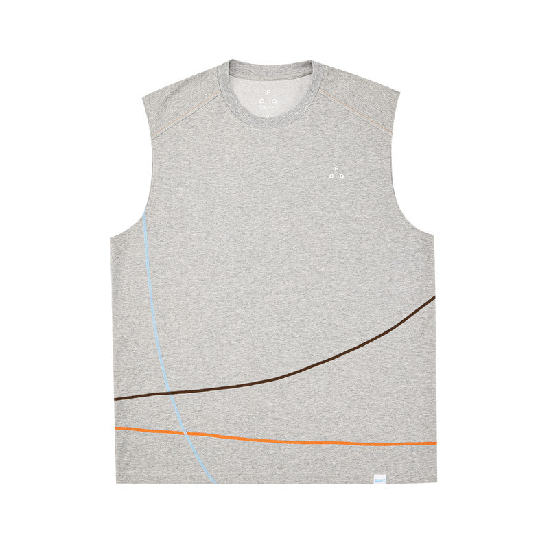 FPA Hasso Line Contrast Sleeveless Vest - Summer Outdoor Sports Fitness Running Basketball Breathable Tank Top for Men