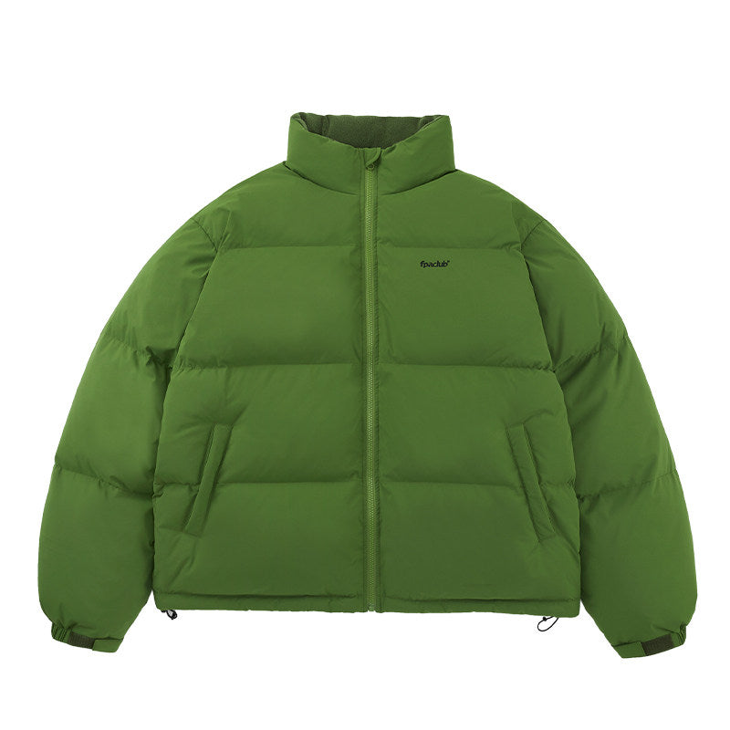 FPA 90% White Duck Down Basic Green Puffer Jacket, Thick Warm Unisex Winter Coat