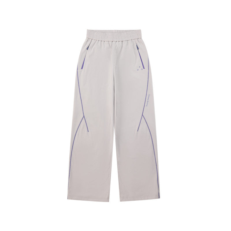 FPA Outdoor Sports Contrast Color Textured Plaid Straight-Leg Casual Pants for Couples, Relaxed Fit