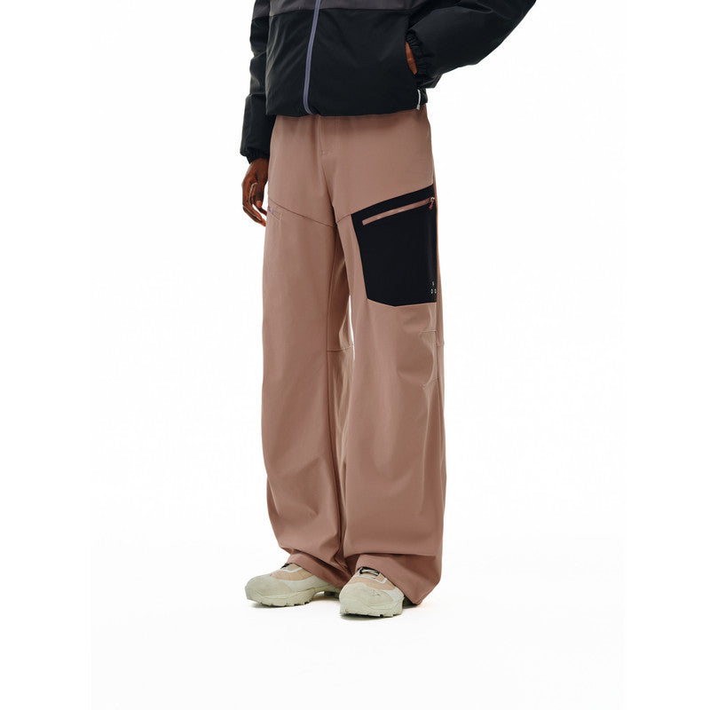 FPA Outdoor Waterproof Zipper Pants Contrast Color Pocket Straight Loose Unisex Windbreaker Sports Casual Pants