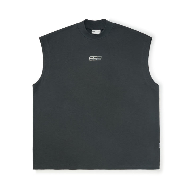FPA High Neck Sports Tank Top - Chinese Streetwear Trend Summer Pure Cotton Basketball Outerwear Sleeveless T-Shirt for Men