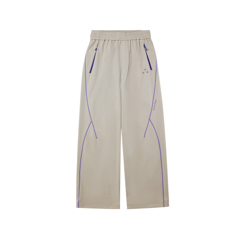 FPA Lightweight Breathable Contrast Stitch Textured Knit Pants - Relaxed Straight Leg Unisex Outdoor Casual Trousers
