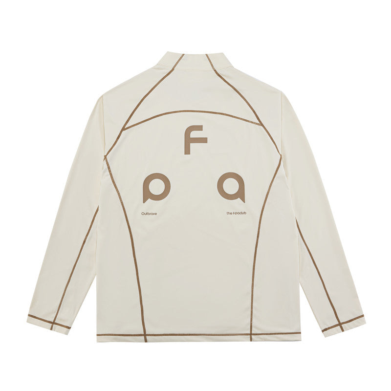 FPA Color-Block Long-Sleeve Cycling T-Shirt for Men and Women, Autumn Half-Zip Half-Turtleneck, Quick-Dry, Athletic Top