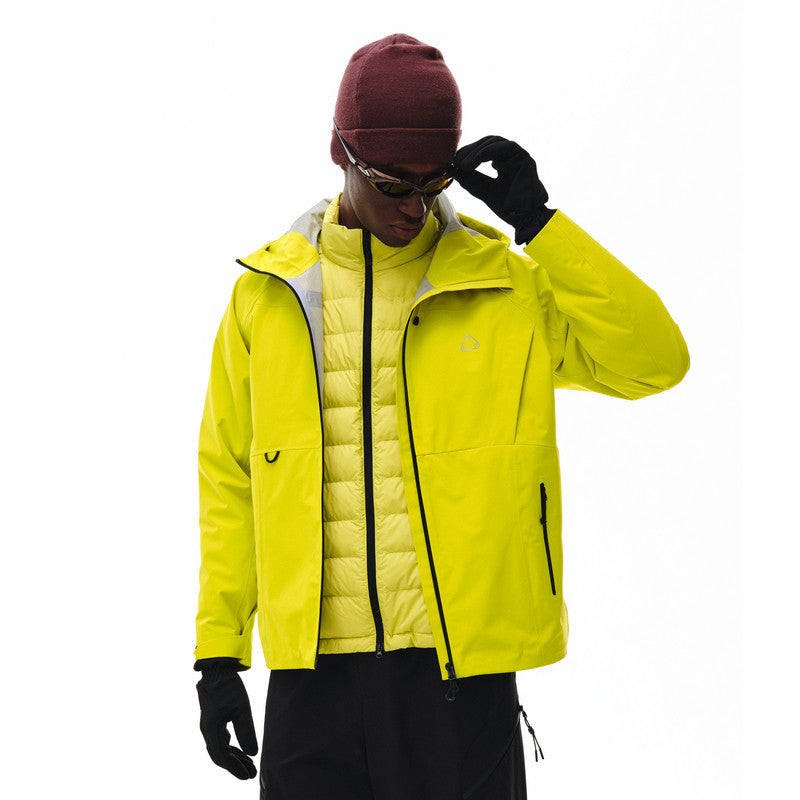 FPA Three-in-One Down-Lined Color-Block Hardshell Jacket for Men and Women, Autumn/Winter Outdoor Sports Warm Windbreaker