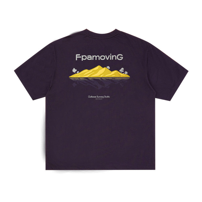 FPA Moisture-Wicking Quick-Dry Antibacterial Cool-Touch Sun-Protection Printed Sports Short Sleeve T-Shirt, Chinese Trend Loose Fit Couple Round Neck Tee